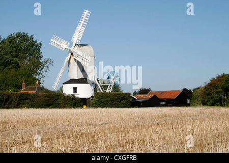 Post-Mühle EH Saxted grün Suffolk England UK Stockfoto