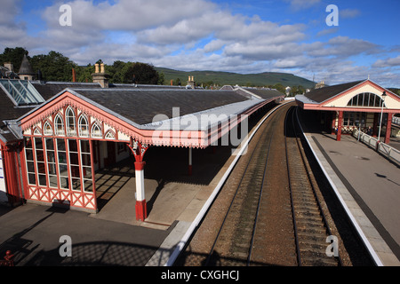 Aviemore Bahnhof in den Highlands von Schottland Stockfoto