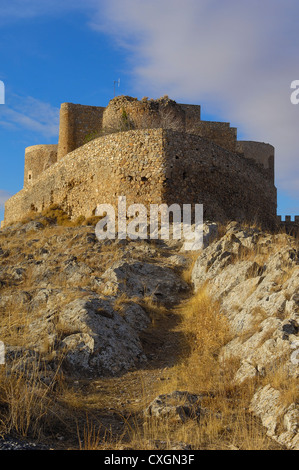 Burg der Ritter von St. Johannes von Jerusalem, Consuegra, Provinz Toledo, Route des Don Quijote, Castilla-La Mancha, Spanien Stockfoto