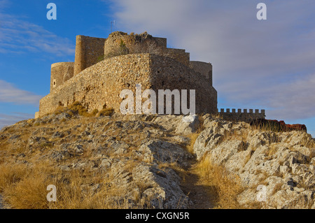 Burg der Ritter von St. Johannes von Jerusalem, Consuegra, Provinz Toledo, Route des Don Quijote, Castilla-La Mancha, Spanien Stockfoto