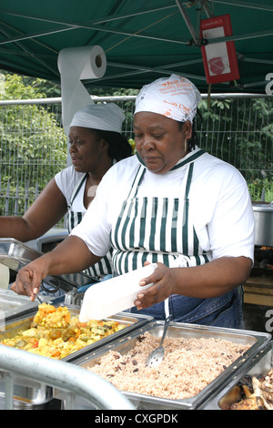 Speisen Jamaican Straße in Notting Hill Carnival Stockfoto