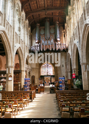 im Inneren der Holy Trinity Church in Stratford-upon-Avon die letzte Ruhestätte von William Shakespeare Stockfoto