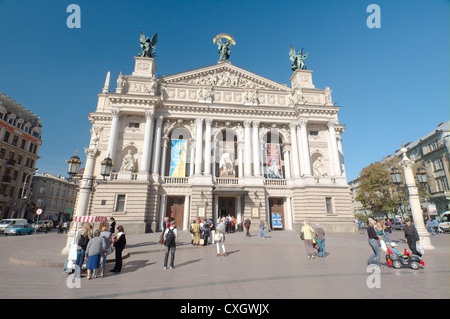 Lviv Oper und Ballett-Theater, Lviv, Ukraine, Osteuropa Stockfoto