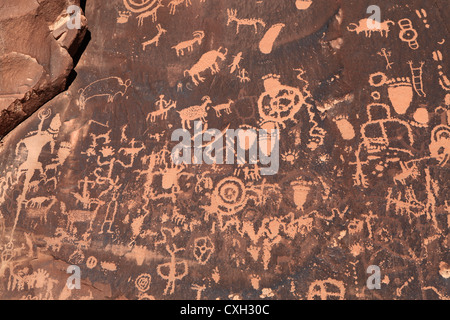 Alten indischen Petroglyph auf Felsen in Moab, Utah, USA Stockfoto