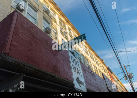 Hoboken, NJ, USA, Straßenszenen, Straßenschilder, Gebäude Stockfoto