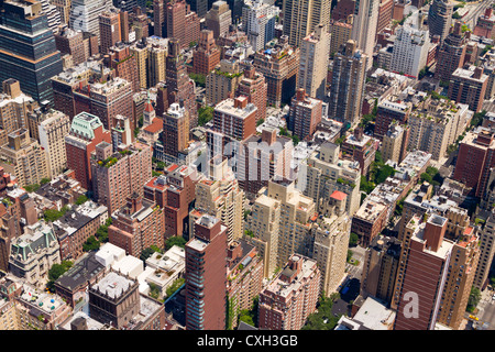 Hintergrund der Gebäude in der Innenstadt von New York City Stockfoto