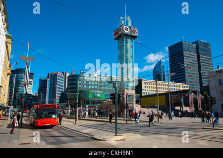 Jernbanetorget quadratische Sentrum Oslo Norwegen Mitteleuropa Stockfoto