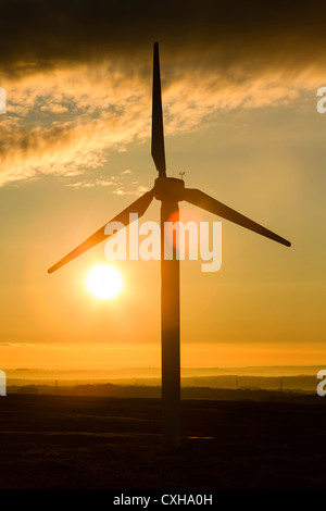 Windpark bei Ovenden Moor in der Nähe von Oxenhope, West Yorkshire. Stockfoto