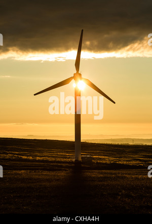 Windpark bei Ovenden Moor in der Nähe von Oxenhope, West Yorkshire. Stockfoto