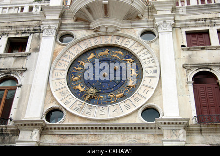 Markusplatz Clocktower, Markusplatz, Venedig, Italien. Stockfoto