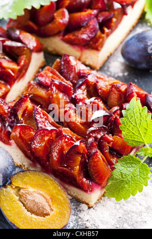 Pflaumenkuchen Stockfoto