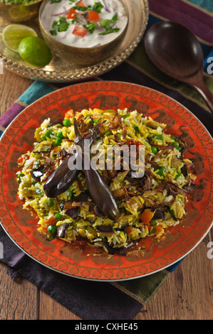 Gemüse Biryani Indien Essen Stockfoto