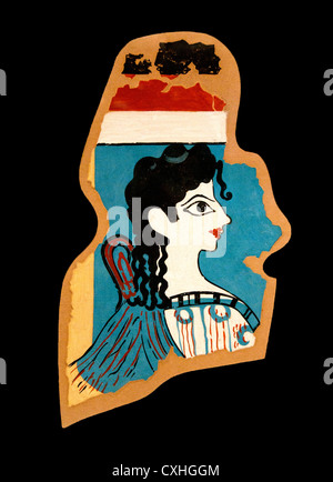 La Parisienne 1425-1300 v. Chr. minoischen Fresken großen Palast Knossos Crete Griechenland Reproduktion von Emile Gilliéron 1906 Stockfoto