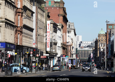 Blick nach Westen, entlang der Argyle Street in Glasgow City Centre, Scotland, UK Stockfoto