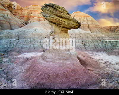 Balancing Rock. Badlands Nationalpark. South Dakota Stockfoto