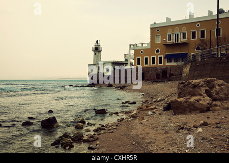 Leuchtturm in Reifen, der Libanon Stockfoto