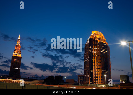 Cleveland Abendzeit Stockfoto