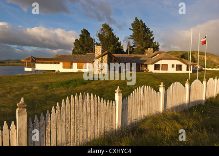 Elk198-4324 Chile, Torres del Paine Nationalpark, Rio Serreno Visitor Center Stockfoto