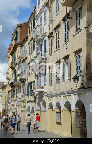 Seitenstraße von Liston, Eleftherias Street, Altstadt Korfu, Kerkyra, Korfu, Ionische Inseln, Griechenland Stockfoto