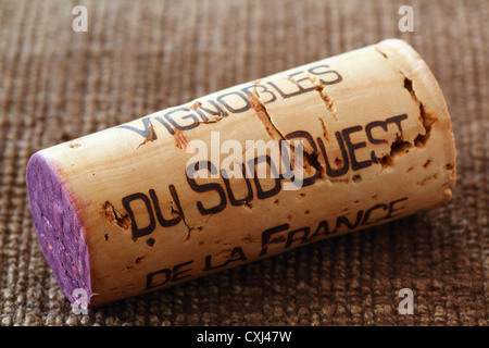 Vignobles du Sud-Ouest De La France Wein Korken Stockfoto