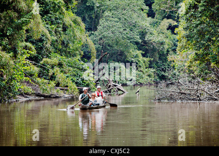 Kanutour entlang Samiria in Pacaya Samiria Nationalpark. Amazonas, Peru. Stockfoto