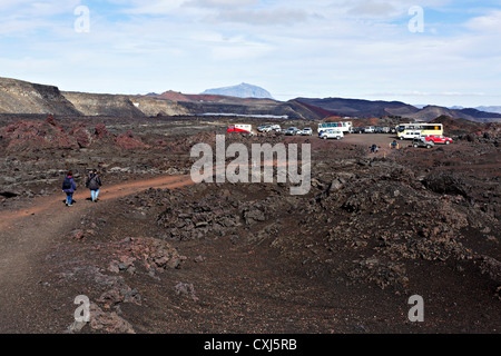 Parkplatz, Askja Island Stockfoto