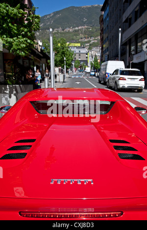Ferrari Auto. Andorra la Vella. Andorra Stockfoto