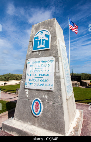 1. Engineer Special Brigade d-Day-Denkmal, Utah Beach, Sainte-Marie-du-Mont, Normandie, Frankreich Stockfoto