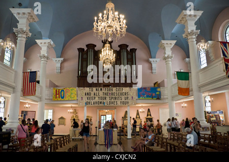 Innenraum der St. Pauls-Kapelle, 11. September Memorial - New York City, USA Stockfoto