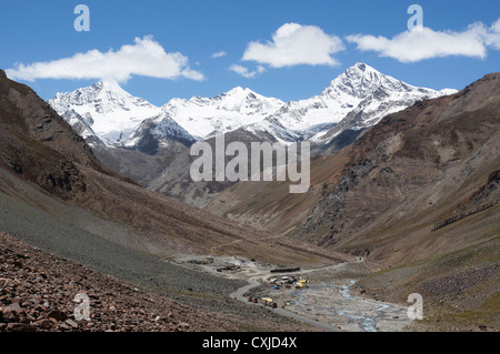 Landschaft in der Nähe von Patseo, Manali-Leh Landstraße, Lahaul und Spiti, Himachal Pradesh, Indien Stockfoto