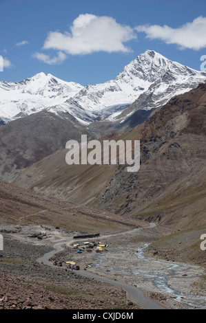 Landschaft in der Nähe von Patseo, Manali-Leh Landstraße, Lahaul und Spiti, Himachal Pradesh, Indien Stockfoto