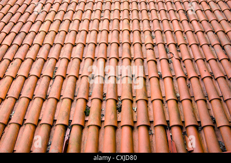 alte Dachziegel, Hintergrund und Struktur Stockfoto