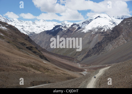 Landschaft in der Nähe von Patseo, Manali-Leh Landstraße, Lahaul und Spiti, Himachal Pradesh, Indien Stockfoto