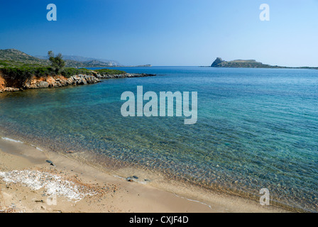 Strand Kolokytha Halbinsel Elounda Agios Nikolaos Kreta Griechenland Stockfoto