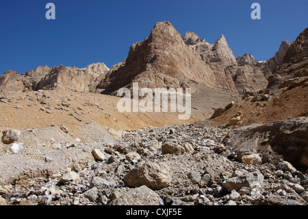 Landschaft zwischen la Lachulung und Pang, Manali-Leh Landstraße, Jammu und Kaschmir, Indien Stockfoto