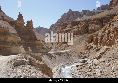 Landschaft zwischen la Lachulung und Pang, Manali-Leh Landstraße, Jammu und Kaschmir, Indien Stockfoto