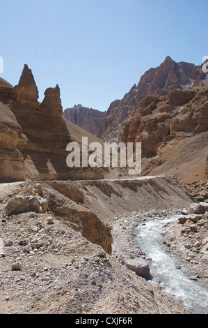 Landschaft zwischen la Lachulung und Pang, Manali-Leh Landstraße, Jammu und Kaschmir, Indien Stockfoto