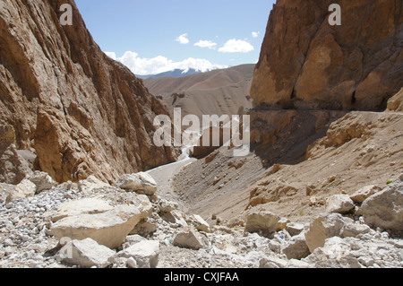 Landschaft zwischen la Lachulung und Pang, Manali-Leh Landstraße, Jammu und Kaschmir, Indien Stockfoto