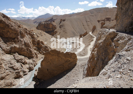 Landschaft zwischen la Lachulung und Pang, Manali-Leh Landstraße, Jammu und Kaschmir, Indien Stockfoto