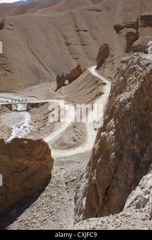 Landschaft zwischen la Lachulung und Pang, Manali-Leh Landstraße, Jammu und Kaschmir, Indien Stockfoto