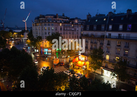 Blick vom Hotel in Paris Stockfoto