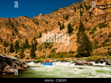 Wildwasser-Rafting des Middle Fork des Salmon River durch die Tiefe Schluchtwände der Wildnis, Idaho, USA Stockfoto