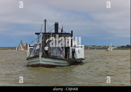 South Australian Holzboot Festival in Goolwa Classic Raddampfer Boot Stockfoto