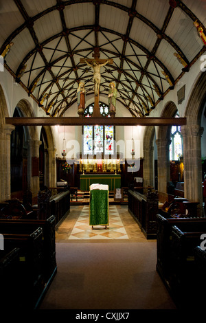 Das Innere der Pfarrkirche St Ives in Cornwall Stockfoto