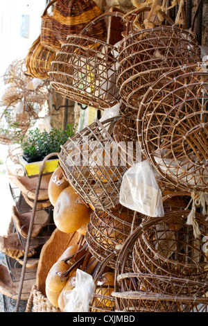 Hölzerne Körbe von hand gefertigt, Korsika, Frankreich Stockfoto