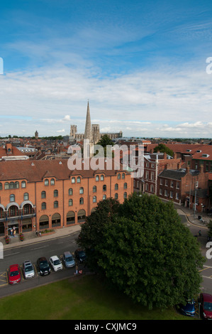 Blick Richtung York Minster von Cliffords Turmspitze Stockfoto