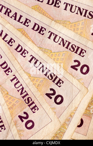 Tunesische 20 Dinar-Noten Stockfoto