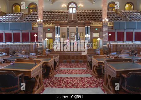 Gang in der Mitte der Senat Kammer in das Iowa State Capitol Building oder Statehouse in Des Moines Stockfoto