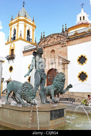 Brunnen im Plaza Del Socorro Ronda Malaga Spanien Stockfoto