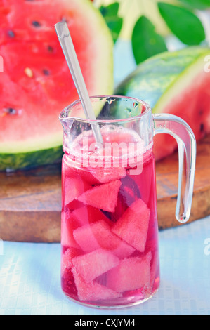 erfrischende Wassermelonensaft Stockfoto